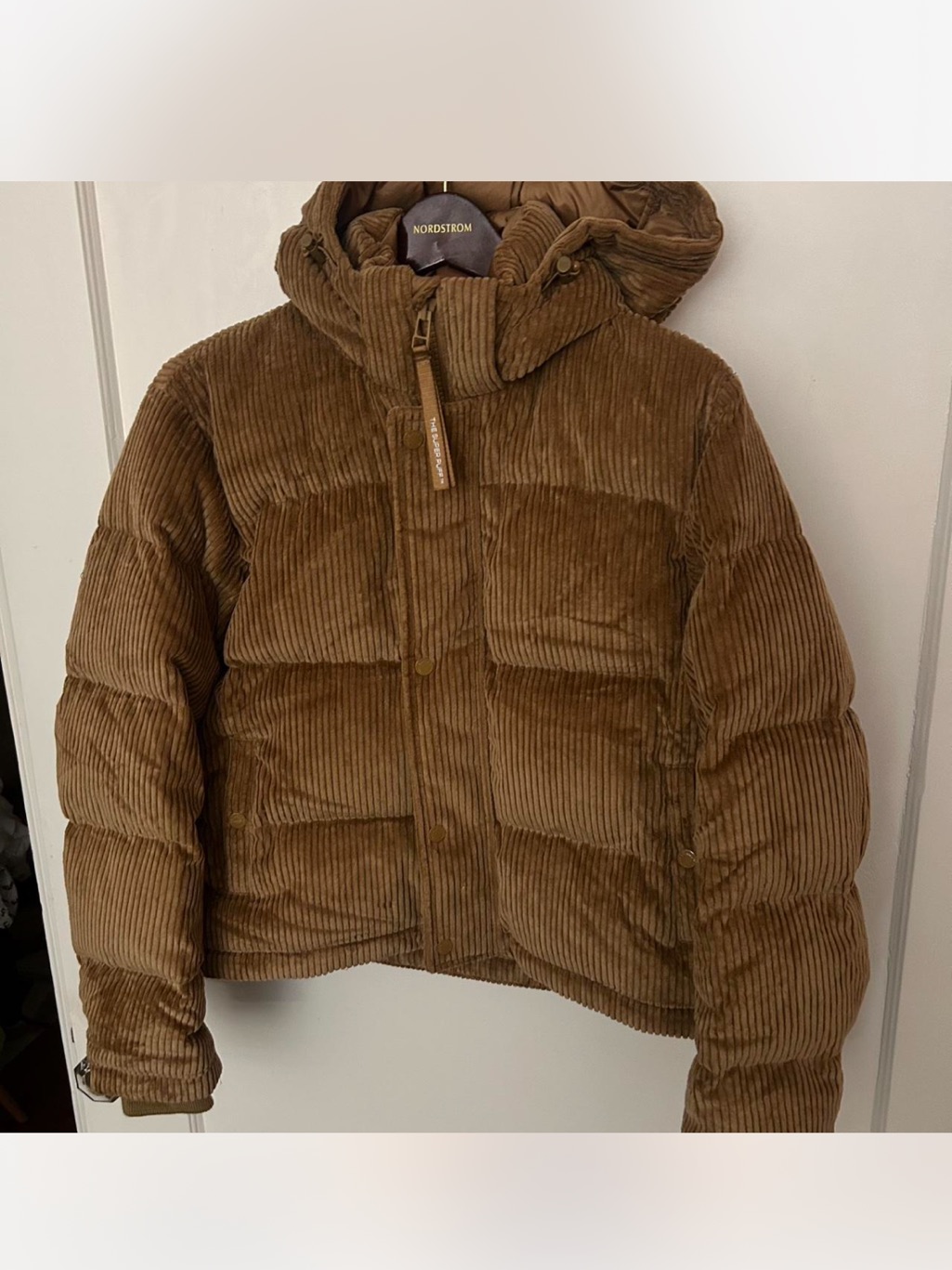 Nwt Aritzia The Superpuff Cushcord Corduroy Size Xs In Brown 700+ Fill